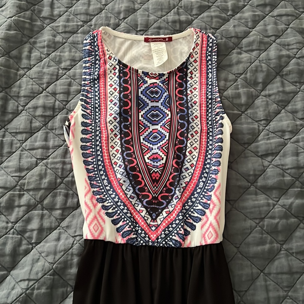 Sievergate Patterned & Black Maxi Dress